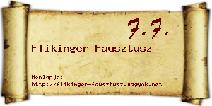Flikinger Fausztusz névjegykártya